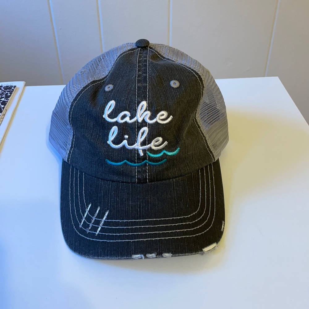 Lake Life Distressed Trucker Hat